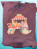 Heather Maroon tee with ice cream cart Gnomes.